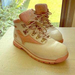 Pink and White Boots